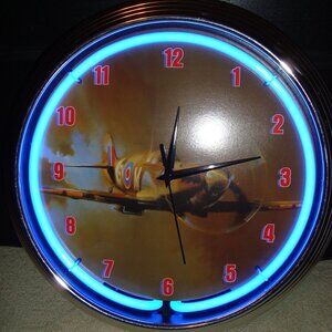 Aviation Neon Wall Clock,